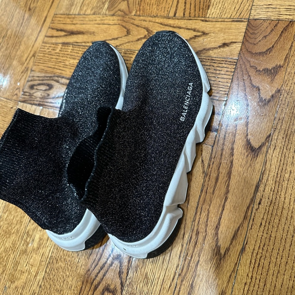 Balenciaga black sparkle shoe size 8